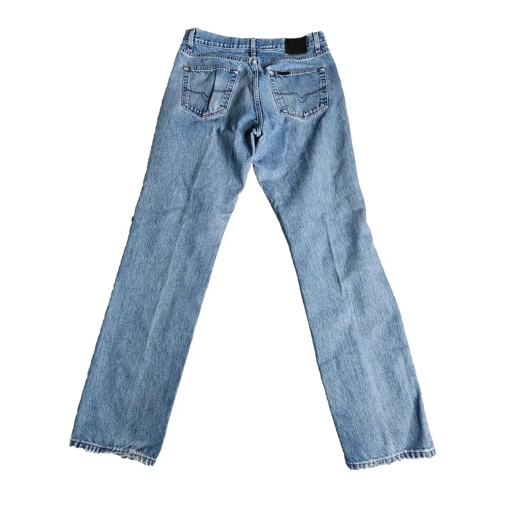 Harley Davidson Mens 34 x 34 Blue Denim Pants Traditional Fit Distressed Grunge